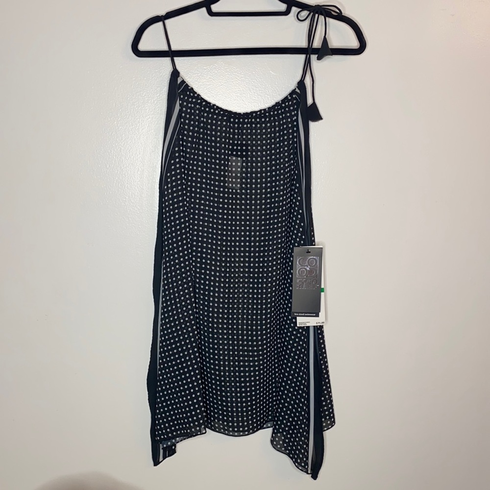 Coco Reef Black & White Polkadot Swim Coverup L/XL